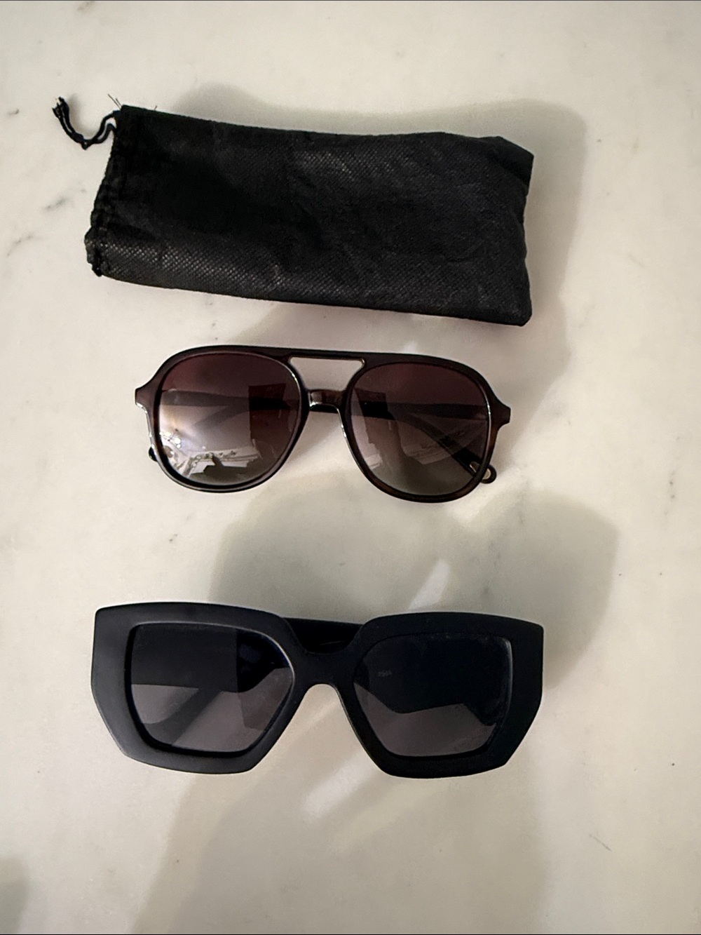 Black Oversized Square & Aviator Womens Sunglasses
